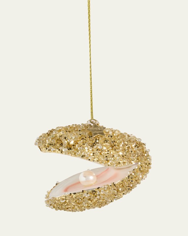 Glitter Oyster Christmas Ornament
